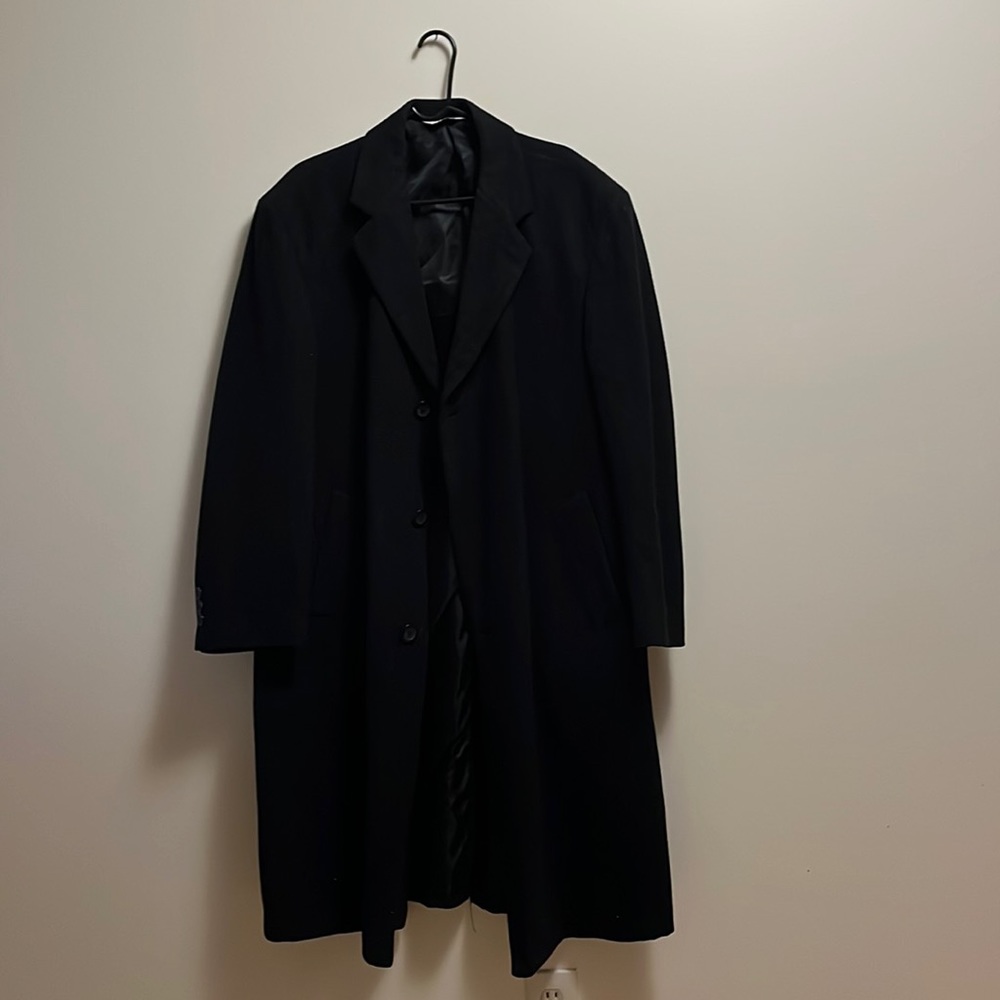 Linea Uomo black wool overcoat, XL
